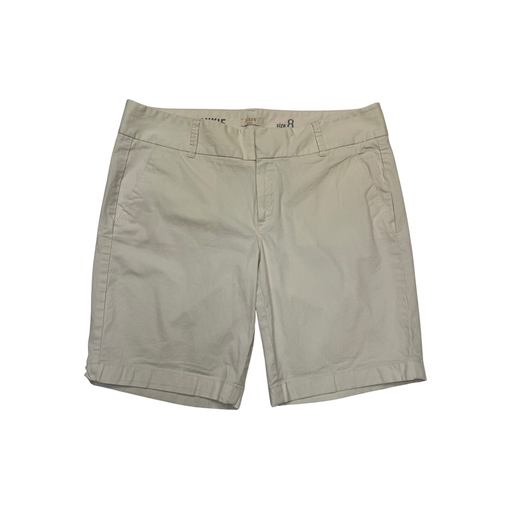 J.Crew Frankie White Classic Preppy Minimalist Cotton Stretch Chino Shorts 8